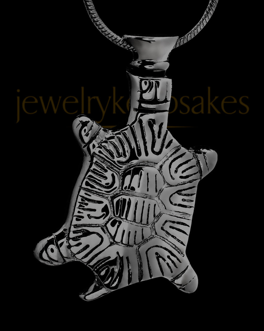 Remembrance Jewelry Black Tiny Turtle Pendant