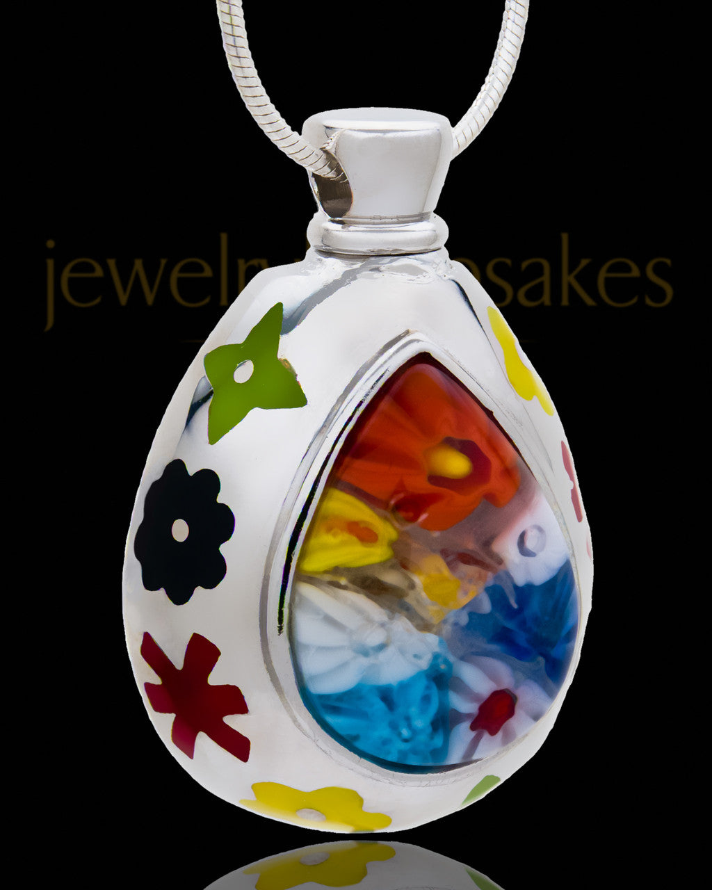 Silver Plated Dazzler Cremation Urn Pendant