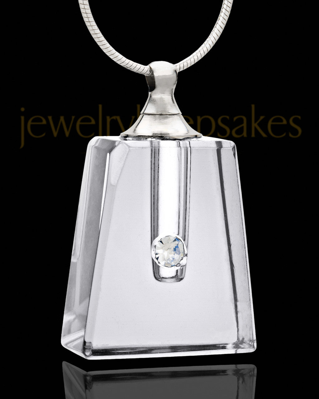 Cremation Locket Clear Reverence Glass Locket