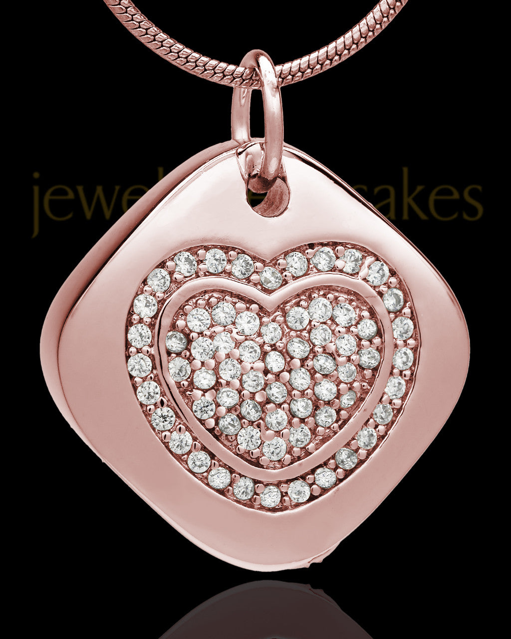 Rose Gold Plated Mindful Heart Cremation Urn Pendant