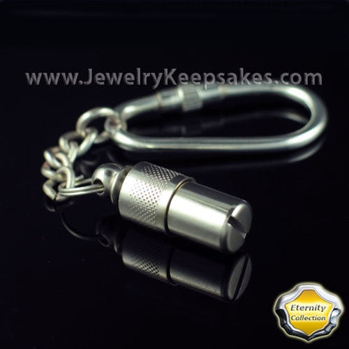 Silver Plated Memorial Keepsake Keychain For Ashes With Engraving