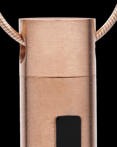 Cremation Pendant Spirited Stainless Rose Gold Cylinder