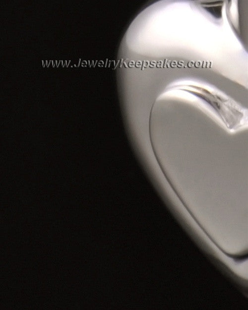 Ash Pendant Double Heart 14k White Gold