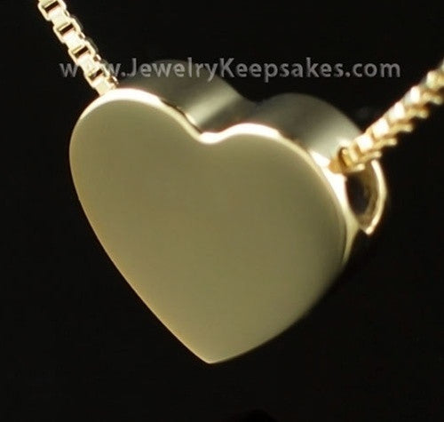Ashes Pendant Gold Plated Sliding Heart