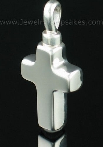 Memorial Locket Sterling Silver Small Cross