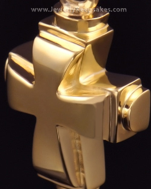 Memorial Necklace Gold Plated Classic Cross