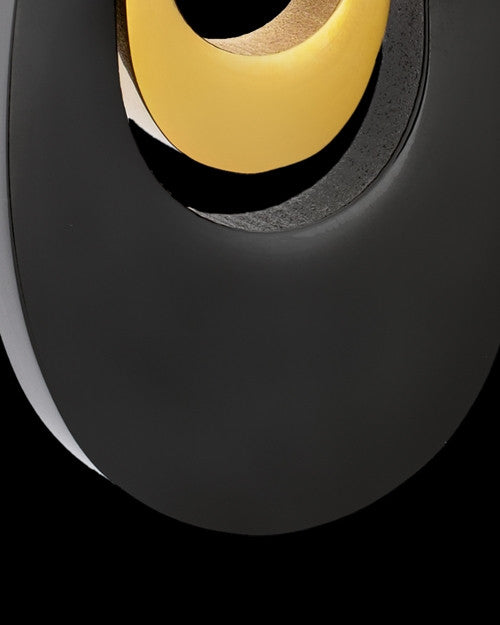 Stainless Elegant Gold Black Teardrop Cremation Keepsake