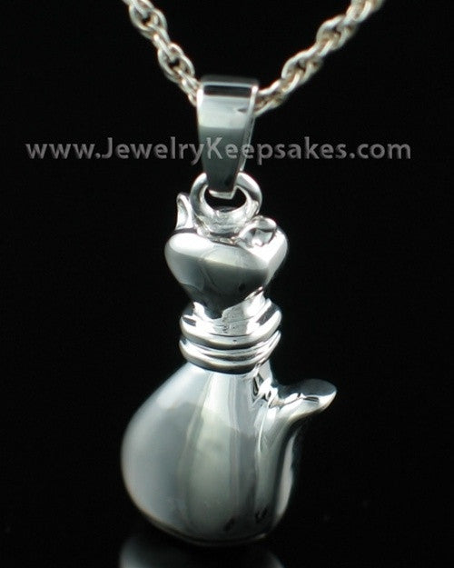 Cremation Pet Urn Locket Sterling Silver Cat