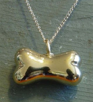 Cremation Pet Urn Pendant Gold Plated Bone