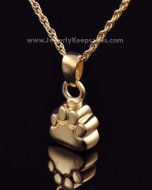 Pet Memorial Jewelry Gold Plated Paw