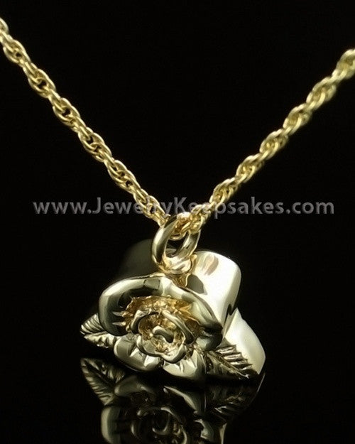 Funeral Jewelry Gold Plated Rose Petal