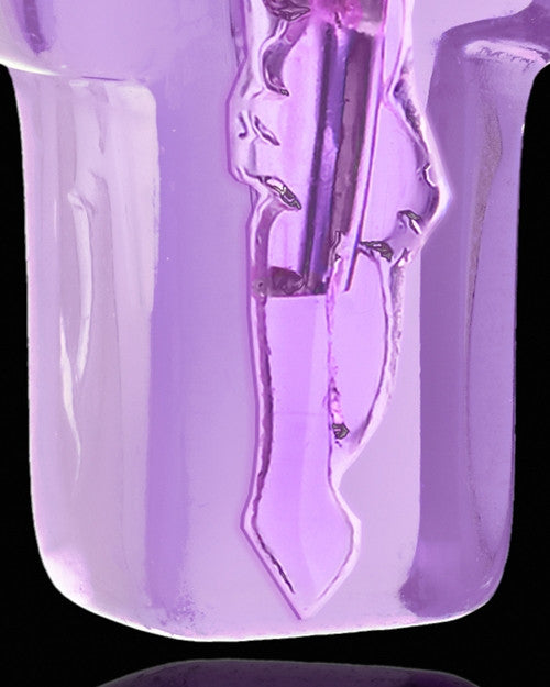 Large Ash Pendant Lavender Faithful Cross Glass Locket