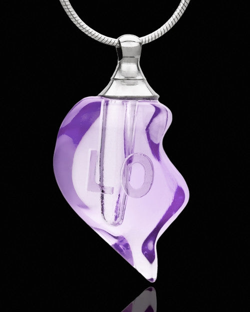 Violet Double Hearts Glass Locket