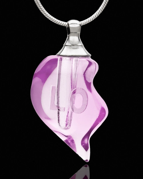Blushing Double Hearts Glass Locket