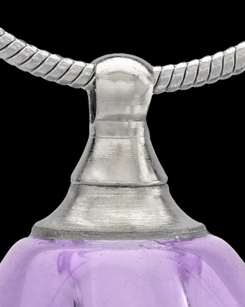 Urn Necklace Lavender Spinner Glass Locket