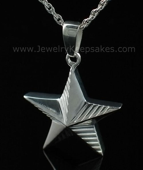 Memorial Keepsake Jewelry Sterling Silver Military Star