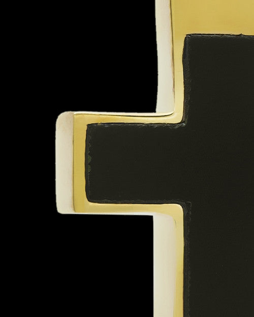 Cremation Necklace Cross with Onyx-Solid 14K Gold