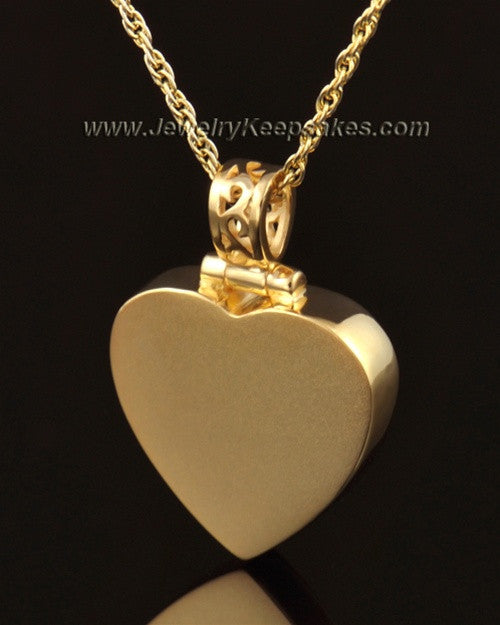 Memorial Pendant Grand Heart Keepsake-14K Gold