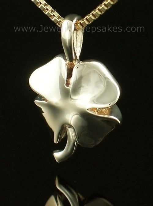 Cremation Necklace 14K Four Leaf Clover