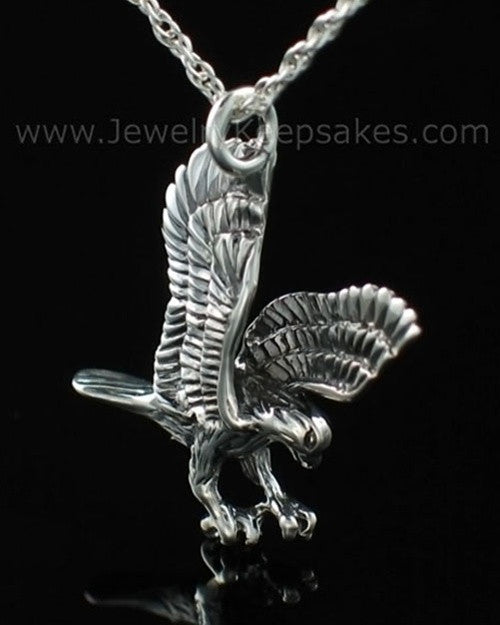 Ash Urn Locket Sterling Silver Diving Eagle