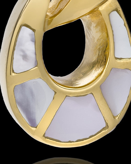 14K Gold Plated Infinity Urn - Swarovski Stones and Mother of Pearl