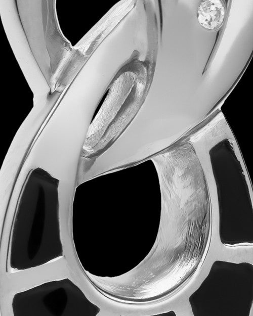 Cremation Necklace Sterling Silver and Onyx Infinity