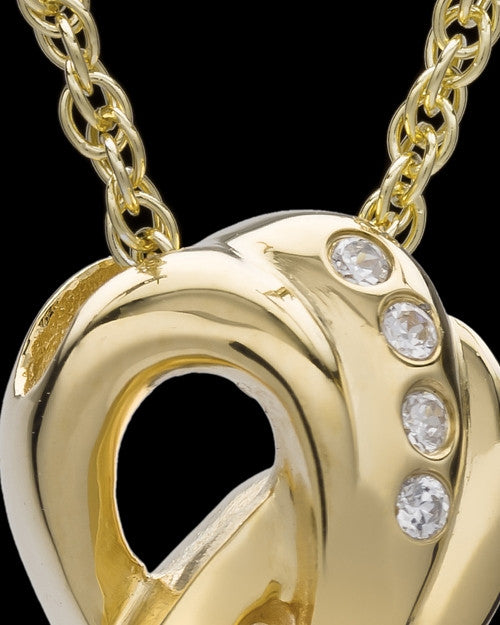 Cremation Necklace 14K Gold Plated and Onyx Infinity