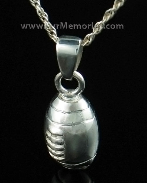 Memorial Urn Jewelry Sterling Silver Football Keepsake