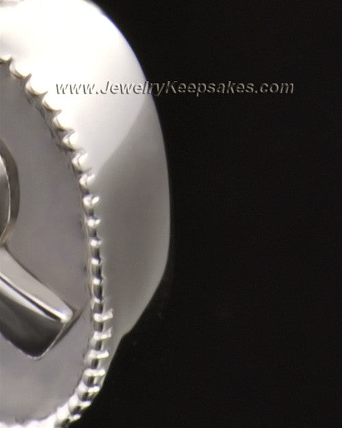 14k White Gold Ashes Pendant Breast Cancer Keepsake
