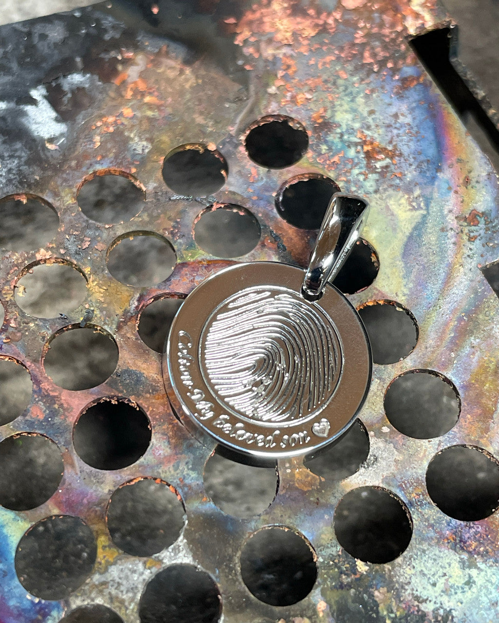 Rounded Sterling Silver Thumbprint Pendant