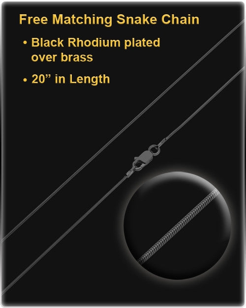 Black and Stainless Steel October Enamored Heart Cremation Keepsake