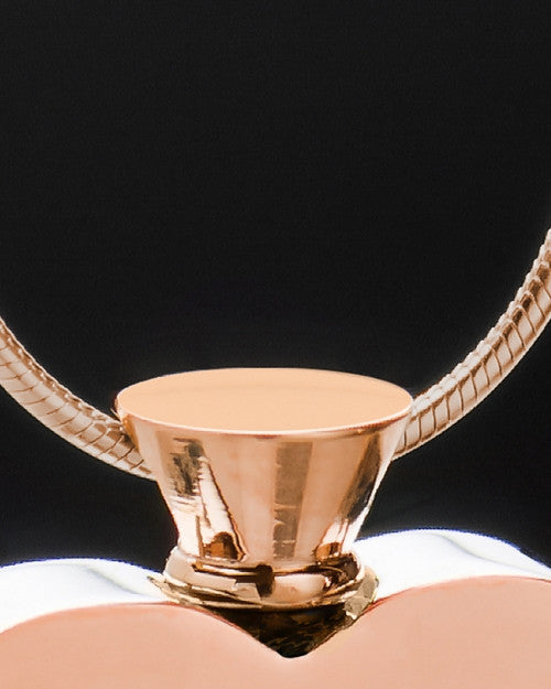 Enamored Heart Jewelry Urn in Rose Gold and Stainless