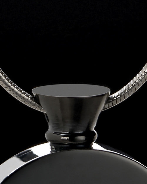 Black Abounding Circle Stainless Steel Cremation Keepsake