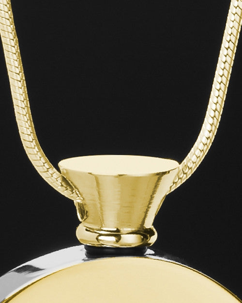 Gold Plated Stainless Abounding Circle Cremation Keepsake