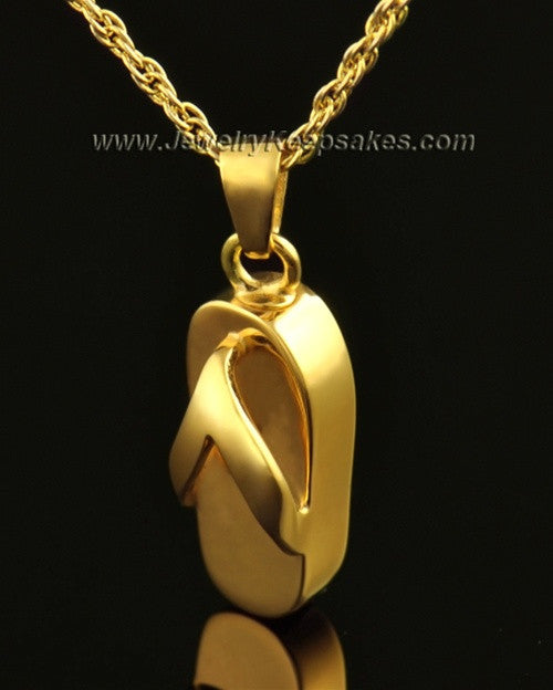 14k Gold Summer Days Sandal Cremation Necklace