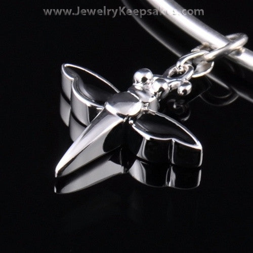 Remembrance Jewelry Bracelet Sterling Silver Black Dragonfly