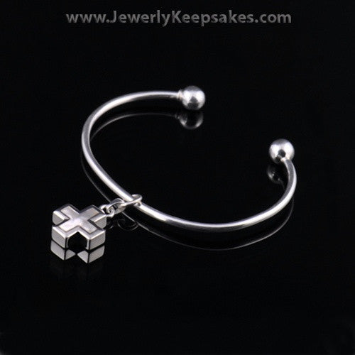 Remembrance Jewelry Bracelet Sterling Silver Pearled Cross