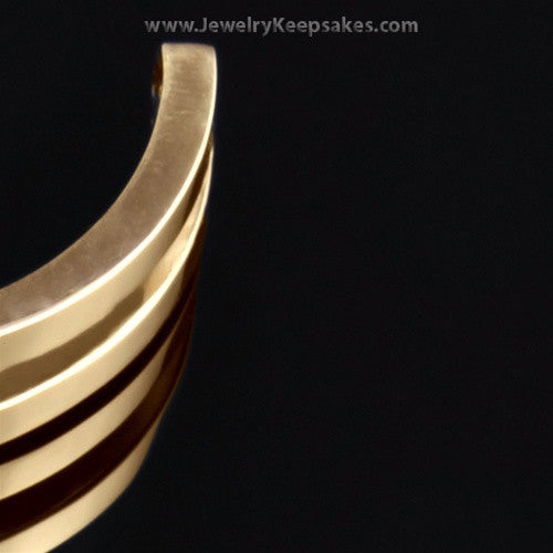 Women's Remembrance Bracelet Stainless Gold Plated Sliding Cuff