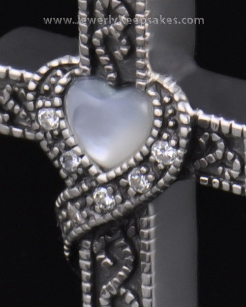 Urn Locket Sterling Silver Embraced Cross Keepsake