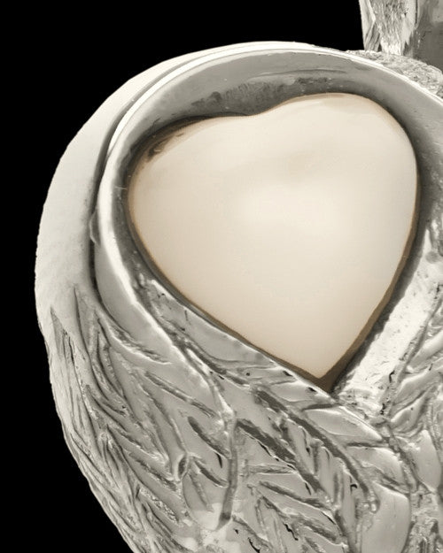 Cremation Jewelry 14k White Gold Forever Loved Heart Keepsake