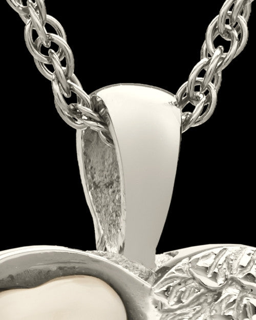 Cremation Jewelry 14k White Gold Forever Loved Heart Keepsake