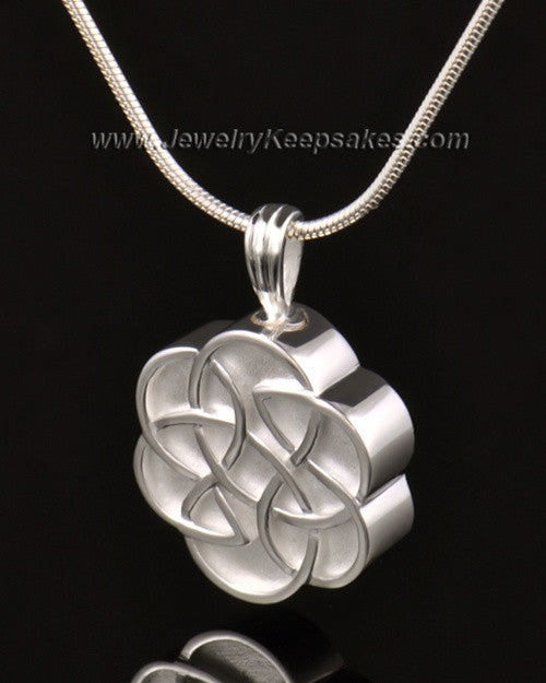 Urn Pendant 14k White Gold Celtic Daisy Keepsake