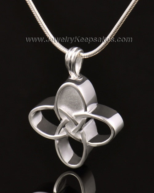 Memorial Keepsake 14k White Gold Celtic Cross Keepsake