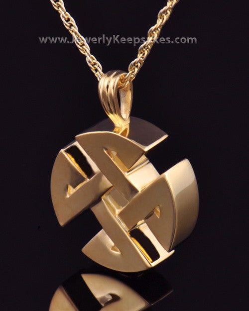 Cremation Pendant Gold Plated Celtic Round Keepsake
