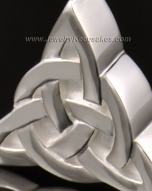 Remembrance Pendant 14k White Gold Celtic Triangle Keepsake