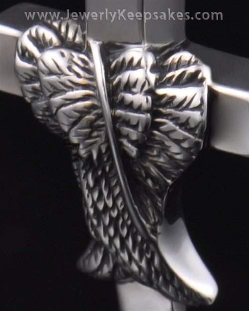 Memorial Pendant Sterling Silver Angels Cross Keepsake