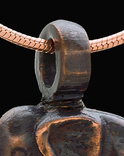 Memorial Locket Copper Two Elephants Keepsake