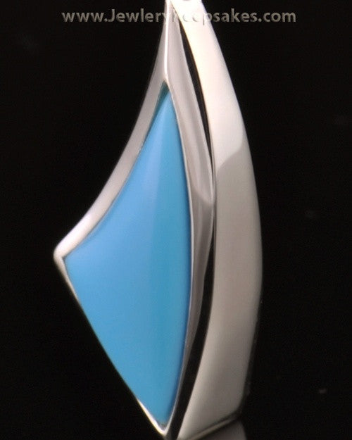 14k White Gold Turquoise Sail Away Keepsake
