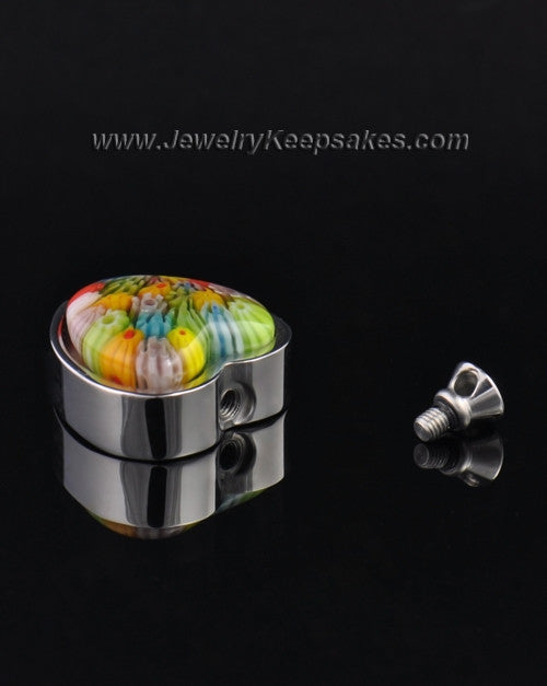 Stainless Rainbow Mist Heart Keepsake Jewelry