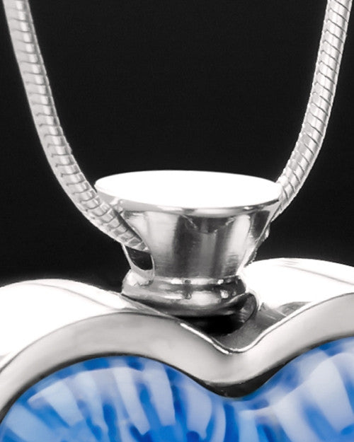 Stainless Steel Cobalt Skies Heart Keepsake Jewelry